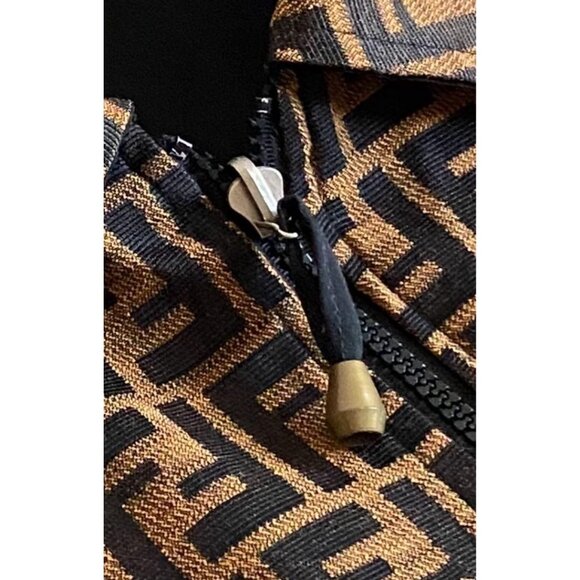 Authentic Fendi Vintage Zucca Monogram Reversible Jacket Trench Coat Brown - Picture 9 of 10